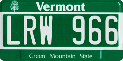 VT license plate LRW966
