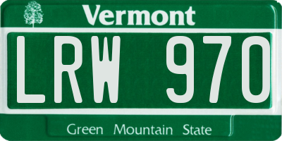 VT license plate LRW970