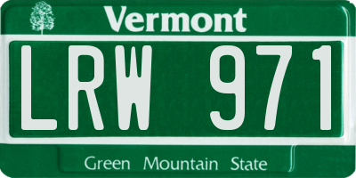VT license plate LRW971
