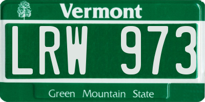 VT license plate LRW973