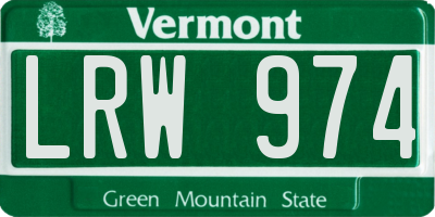 VT license plate LRW974