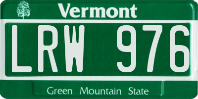 VT license plate LRW976