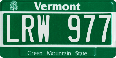 VT license plate LRW977
