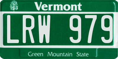 VT license plate LRW979