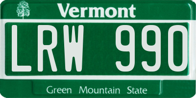 VT license plate LRW990