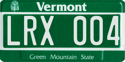 VT license plate LRX004