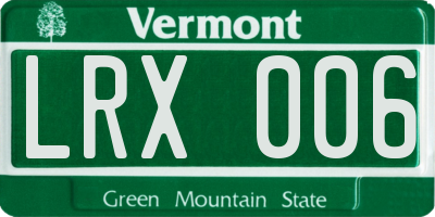 VT license plate LRX006