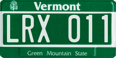 VT license plate LRX011