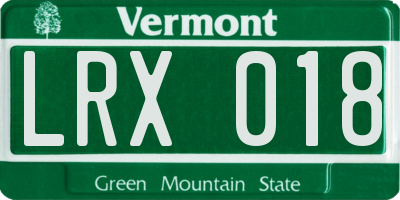 VT license plate LRX018