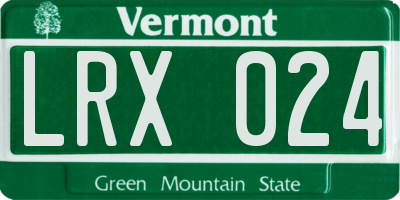 VT license plate LRX024
