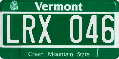 VT license plate LRX046