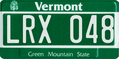 VT license plate LRX048