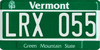 VT license plate LRX055