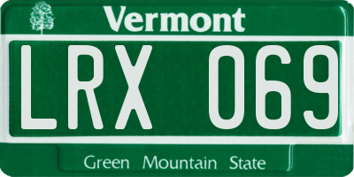 VT license plate LRX069