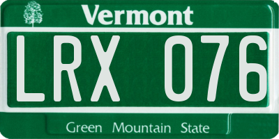 VT license plate LRX076