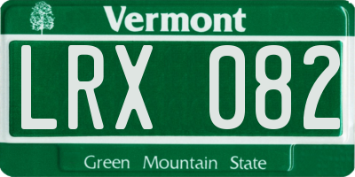 VT license plate LRX082