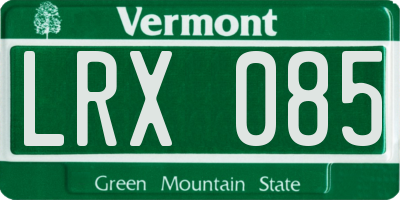 VT license plate LRX085