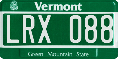VT license plate LRX088