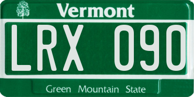 VT license plate LRX090