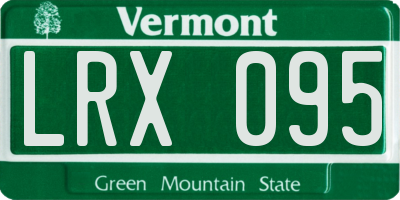 VT license plate LRX095