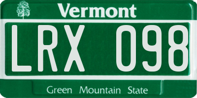 VT license plate LRX098