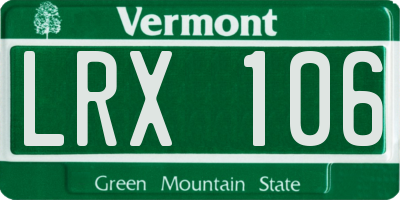 VT license plate LRX106