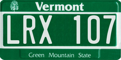 VT license plate LRX107