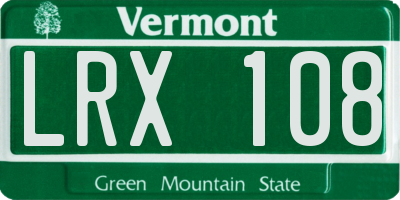 VT license plate LRX108