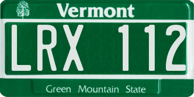 VT license plate LRX112