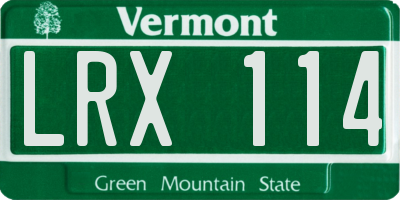 VT license plate LRX114