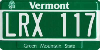 VT license plate LRX117