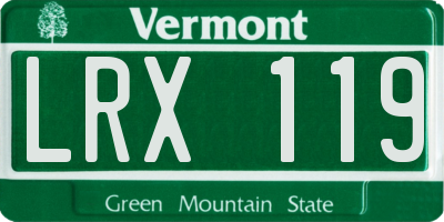 VT license plate LRX119