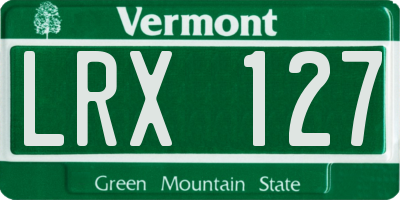 VT license plate LRX127