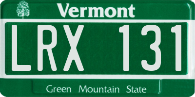 VT license plate LRX131