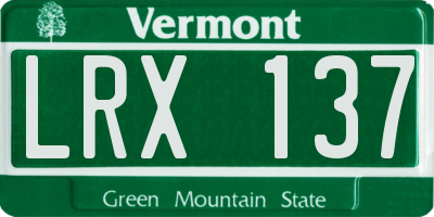 VT license plate LRX137