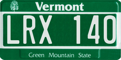 VT license plate LRX140