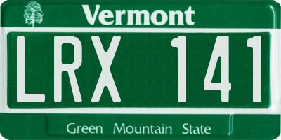 VT license plate LRX141
