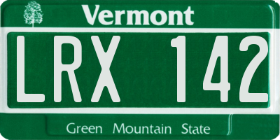 VT license plate LRX142