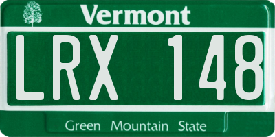 VT license plate LRX148