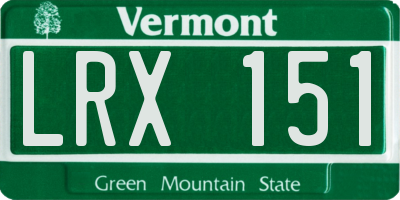VT license plate LRX151