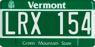 VT license plate LRX154