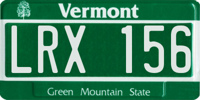 VT license plate LRX156