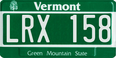 VT license plate LRX158