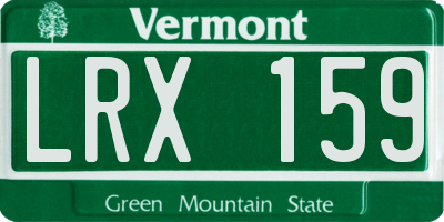 VT license plate LRX159