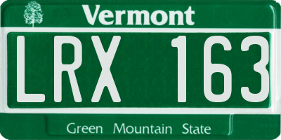 VT license plate LRX163
