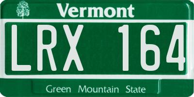 VT license plate LRX164