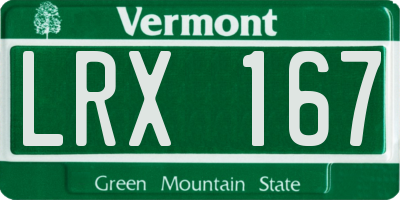 VT license plate LRX167