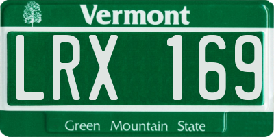 VT license plate LRX169