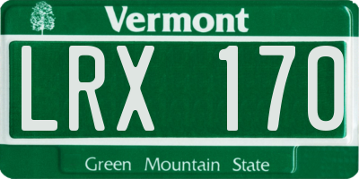 VT license plate LRX170