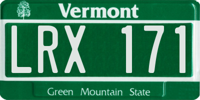 VT license plate LRX171